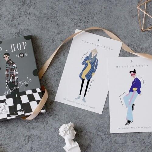 30Sheets/Set Hip-hop Style Swag Postcard/Greeting Card/Message Card/Birthday Letter Envelope Gift Card