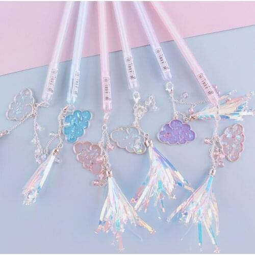 36 pcs/lot Colorful Cloud Pendant Gel Pen Cute 0.5mm black ink Signature Pens office school writing supplies gift