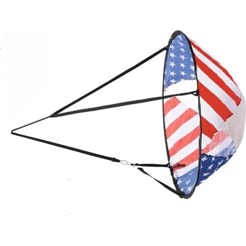 42-inch Kayak Downwind Wind Sail Foldable Windsurfing Sail National Flag Pattern With Window & Storage Bag For Canoe Boats