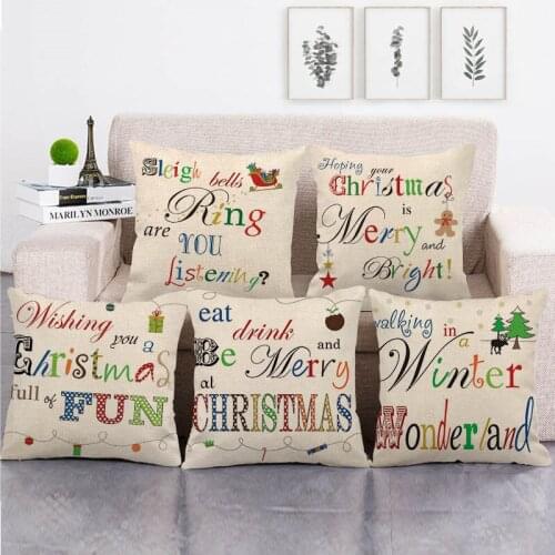 45cm*45cm colorful letters design cushion cover linen/cotton sofa and seat pillow cover decorative pillow case