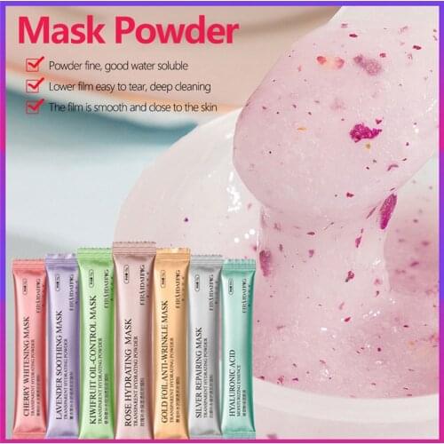 5PCS Collagen Rose Hyaluronic Acid Soft Mask Powder Face Mask Anti Aging Anti Wrinkle Peel Off Rubber Facial Mask