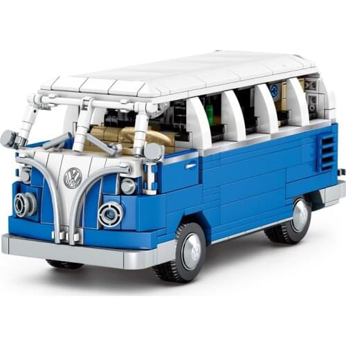 707Pcs City Street View Series Educational Building Blocks DIY Toys For Kids Girls 6Years 701810 Camping Bus Model Small Bricks