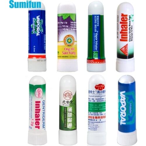 8 Types Thailand Nasal Inhaler 100% Original Rhinitis Cream Mint Nasal Essential Oils Refresh Nose Cold Cool Herbal Ointment