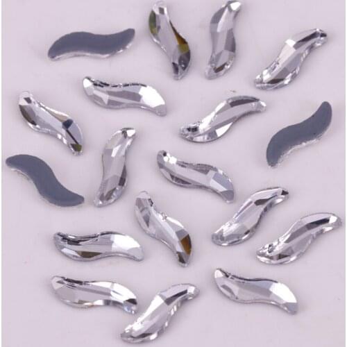 Free Shipping! High Quality Crystal Clear Wave Flat Back Hotfix Rhinestones / Iron On Flat Back Crystals