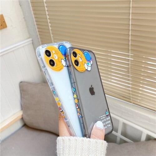 Retro kawaii Moon land astronaut stars art Japanese Phone Case For iPhone 12 11 Pro Max Xr Xs Max 7 8 Plus 7Plus case Cute Cover