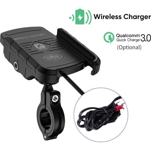 Mobile Phone Holder Motorcycle Smartphone Support for Moto Motor Motorbike Handlebar Mount Stand with Wireless Charger