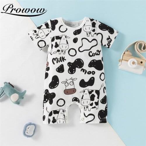 Prowow Summer Animal Baby Romper Cartoon Newborn Jumpsuits Cows Baby Clothes Infant Overalls For Babies Unisex Toddler Bobysuits