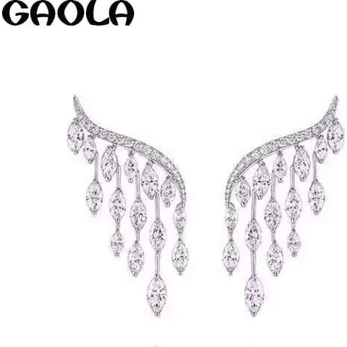 GAOLA New Angel Wings AAA Cubic Zirconia Classic Stud Earrings Fashion Jewelry GLE5323