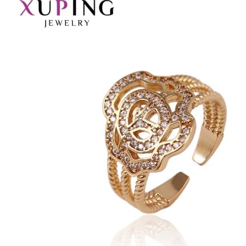 Xuping Jewelry Luxury Ring Popular Design Charm Style Gold Color Plated for Women Christmas Gifts 14287
