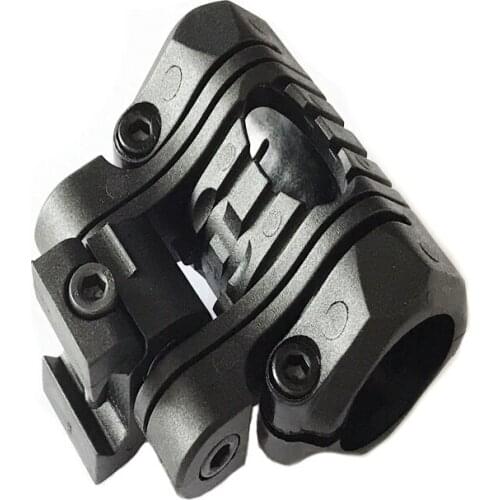 Tactical 5 Position Adjustable 1" Flashlight Laser Mount Fits 20mm Weaver Rail Support Handguard Helmet Picatinny Adapter