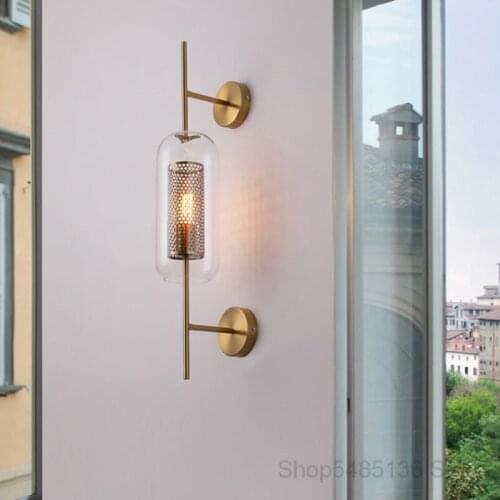 Loft Industrial Glass Wall Lamp Modern Iron Wall Sconce Light Fixtures Bathroom Bedroom Mirror Lights Home Lighting Loft Decor