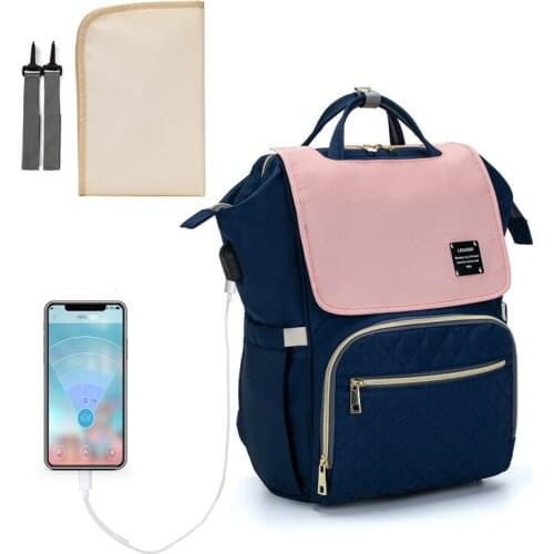 Fashion backpack Upgrade Type Large Capacity Multi-Function Mummy Backpack USB Interface Casual Mothers Bag Large Diaper bag