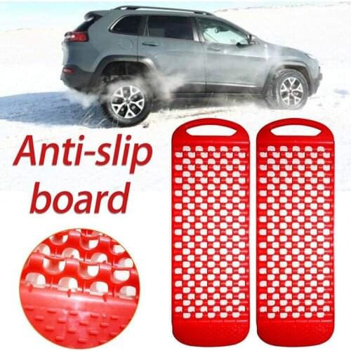 Novel-2Pcs Universal Car Emergency Rescue Anti-Skid Board Recovery Tracks Road Tyre Ladder Sand Mud Snow