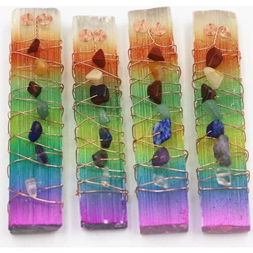 New Natural Selenite Chakra Ornament Pendulum Gravel Irregular Plaster Citrines Wind Healing Crystal Quartz Energy Gems Balance