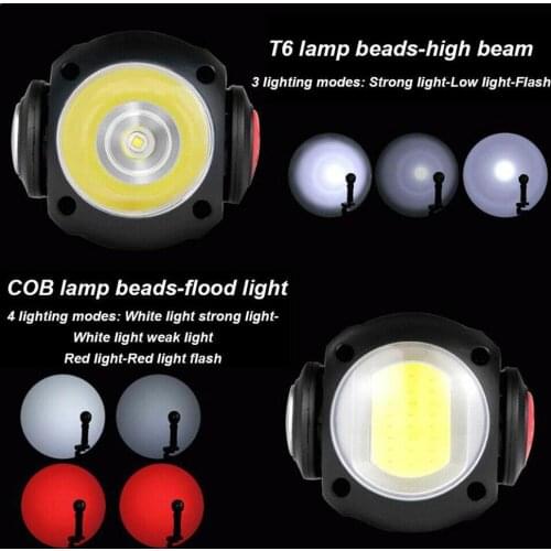 360 ° roterende USB oplaadbare LED-zaklamp met verblinding COB-werklamp magneet en I5Z5