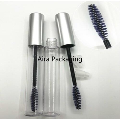 Clear Empty Makeup Mascara Tube with Silver Cap 10ML Portable Plastic Eyelashes Beauty Tool Cosmetic Eyelashes Cream Bottle