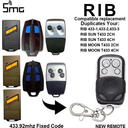 RIB 433-1 433-2 433-3 RIB SUN T433 2-CH T433 4-CH 433MHZ Remote Control Garage Gate Door Opener Remote Control Duplicator