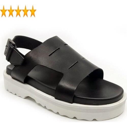 Sandal Gladiator Summer Men Beach Thick Bottom Genuine Leather Shoes Mens Fashion Outside Casual Non-Slip Open Toe Roman Sandals