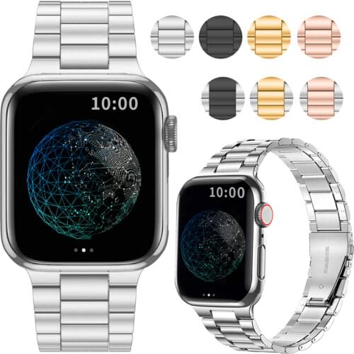 Compatible with apple watch 38mm 40mm 42mm 44mm ultra thin metal stainless steel wristband for women / men suitable for Iwatch 6
