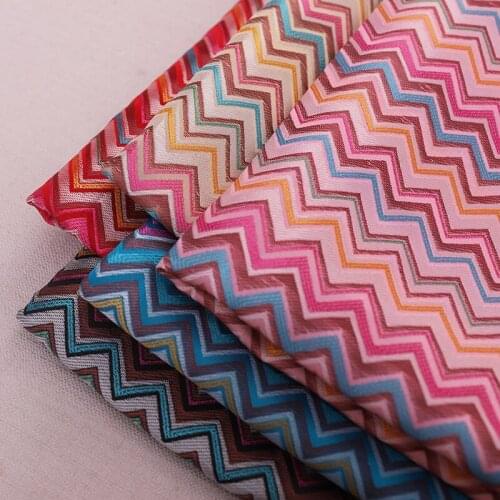 Color striped brocade jacquard pattern apparel fabrics material for sewing cheongsam dress childrens wear