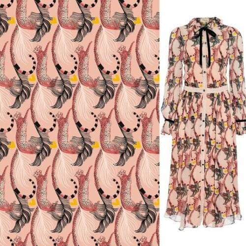 European G brand new spring/summer custom printed fabric Leopard pattern fabric factory stores support G logo customization