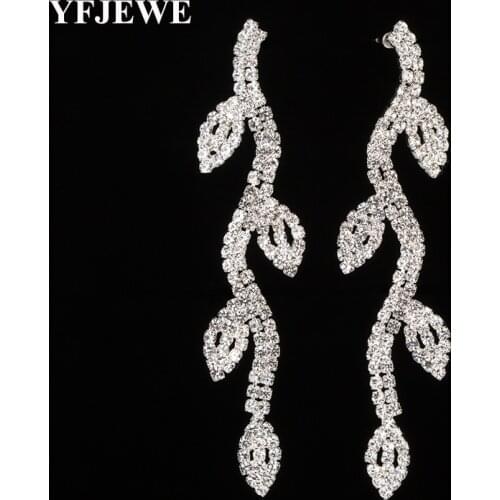 YFJEWE New Arrive Elegant Water Drop Clear Crystal Dangle Earrings For Women Charm Jewelry Wholesale E417
