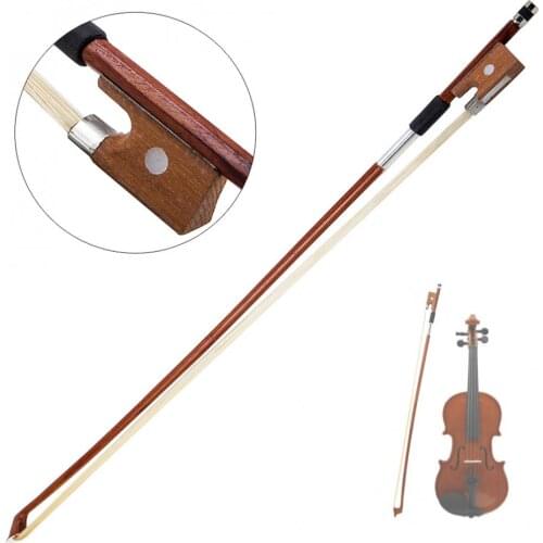 4/4 Violin Bow Horsehair Wood Stick Plastic Handle Fiddle Bow Violin Accessories Instruments