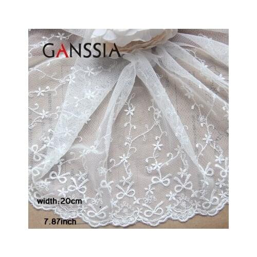 1 Yard Width:20cmExquisite Bowknot Mesh Embroidery Lace Lolita Dress Collar and Cuff Decoration DIY Sewing Accessories(ss-1052)