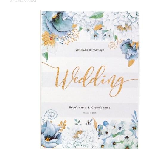 1PCS Protective Book Case Cover Custom Personalized Wedding Marriage Certificate Oath Birth Rustic Gift