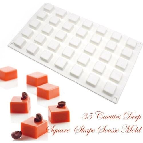 35 Holes Square Silicone Chocolate Mold Diy Cake Baking Mould Chiffon Cake Decorating Tools