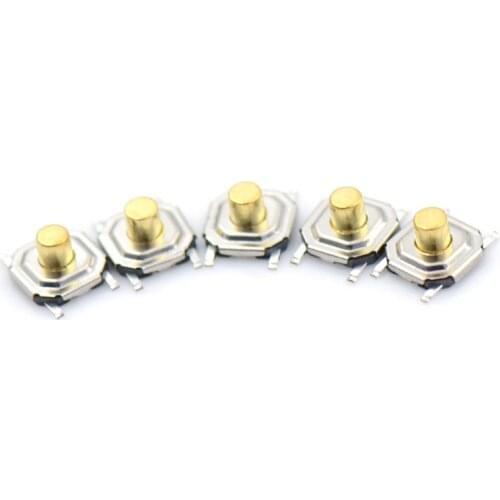 5pcs/lot 4*4*3mm Patch 4 Pins Copper Head Micro Touch Switch Waterproof Mini Black Tactile Touch Tact Push Button Switch