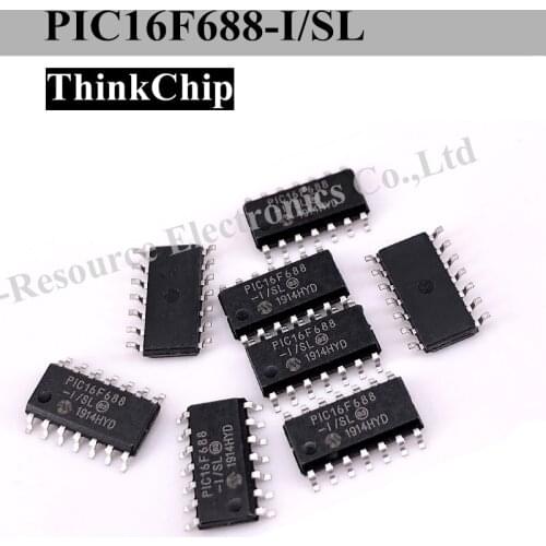 5 pcs) PIC16F688-I/SL PIC16F688 SOP-14 MCU 8-Bit CMOS Microcontroller