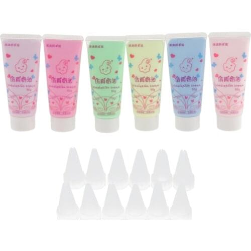 6 Colors x 50g Simulation Ice Cream Gel Phone Case Deco Cream Glue Nail Soft