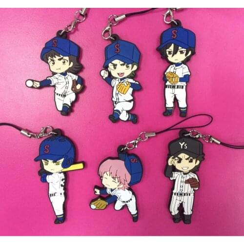 6pcs/lot Hobby Stock Original Japanese anime figure rubber Silicone sweet smell mobile phone charms/keychain/strap G407