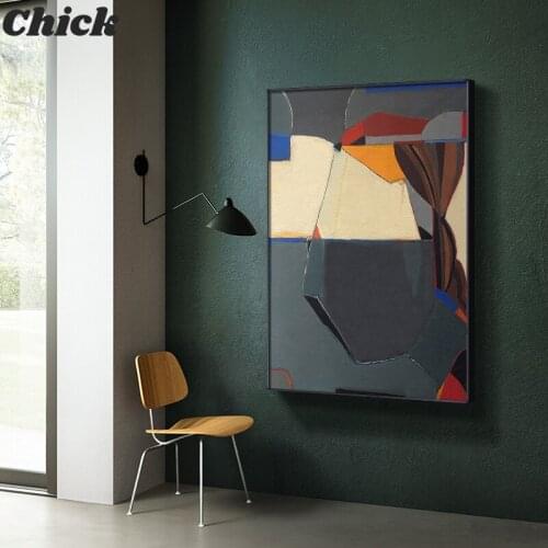 Modern Watercolor Abstract Texture Canvas Poster Geometric Color Block Wall Art Print Wall Pictures for Living Room Home Decor