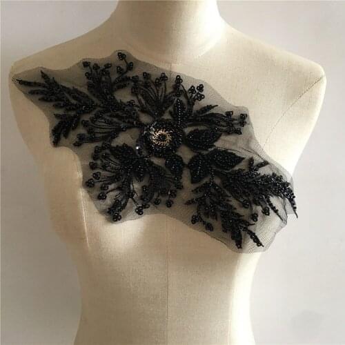 High Quality Sequins Bead Embroidery Lace Collar Embroidery Lace collar Sewing Crafts DIY Decoration Wedding Dress Accessories