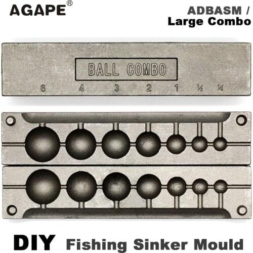 Agape DIY Fishing Ball Sinker Mould ADBASM/Large Combo Ball Sinker 7g 14g 28g 56g 84g 112g 168g 7 Cavities