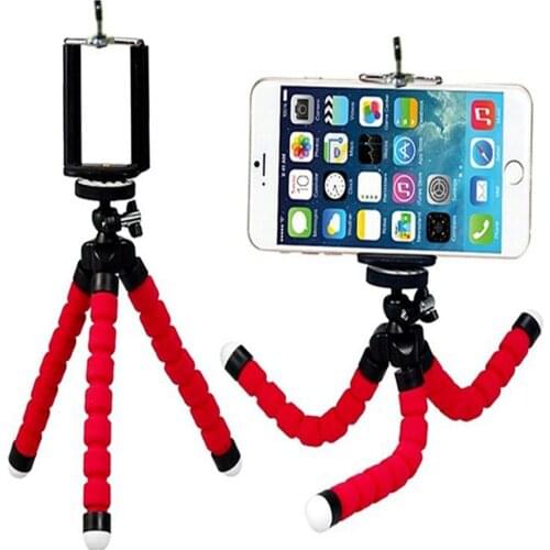 Mini Flexible Sponge Octopus Tripod With Phone Holder Stand Mount For Gopro Hero 4 3 3+ Phones Cameras DSLR Xiaoyi Sjcam