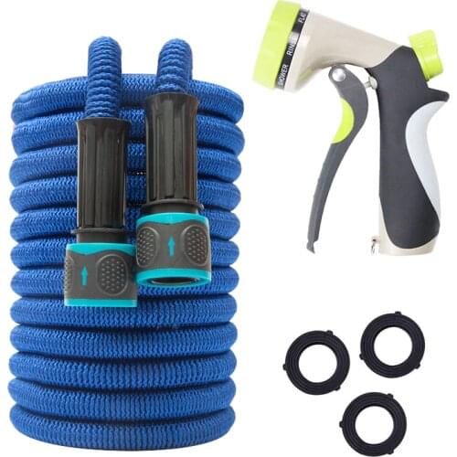 25FT-100FT Magic Hose Multi-functional Garden Hose Expandable Flexible Water Hose Pipe with Spray Gun,Natural Rubber