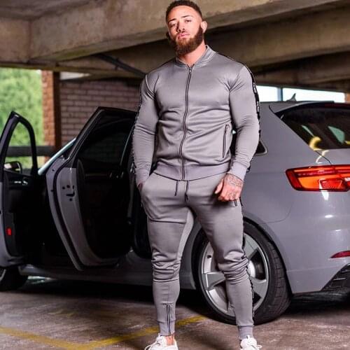 Cotton sports mens suit autumn and winter zipper shorts sports leisure suit drawstring plus size Sweater