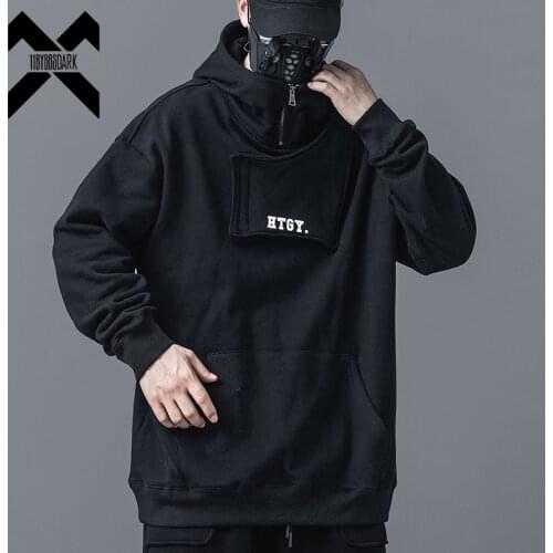 11 BYBBS DARK Fashion Design Sweatshirt Men Streetwear Hoodies Oversize Casual Black Pullover Sweatshirts Loose Tops BB308