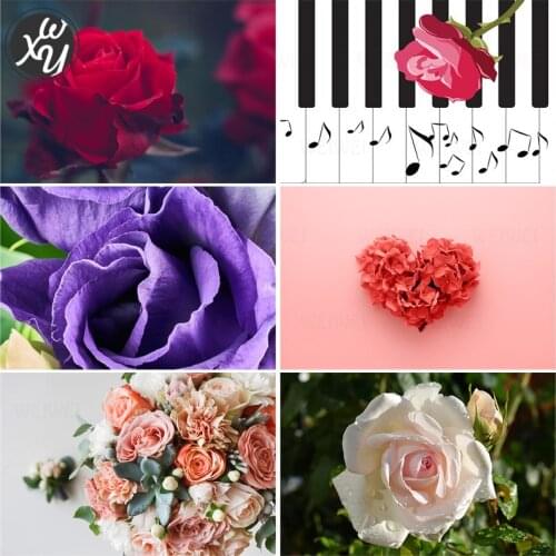 Rose Diamond Painting Sets Flower Heart Diamond Painting Kit Diamond Mosaic Diamond Embroidery Full Drill Diamond for Home Decor