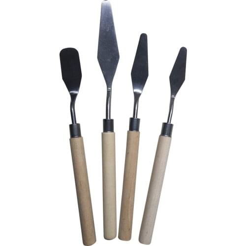 4pcs Palette Knife Set Oil Painting Tools Professional Supplies Student For Artist Anti Slip Spatula Stainless Steel Watercolor