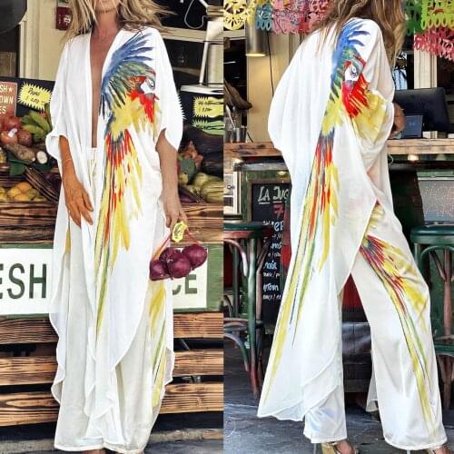 Bikini Cover Up Long Maxi Dress Women Robe Swimwear Beachwear Chiffon Beach Kimono Cardigan Blouse Shawl Top Cover Up robe plage