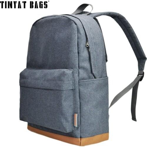 TINYAT Men 15 Inch Laptop Backpack with USB Men Backpacks School Leisure Backpacks for Teenagers Travel Women Shoulder bags