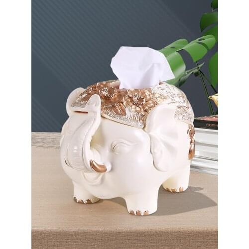 Resin Nordic Elephant Tissue Box Multifunctional Creative Living Room Coffee Table Storage Box Luxury Paper Box Home Decoration