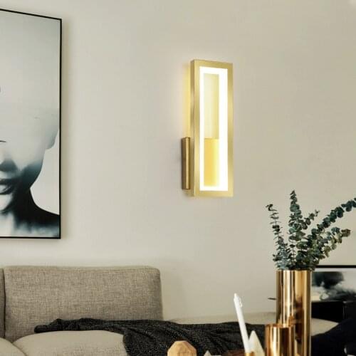 Modern Led Wall Light Luxury Sconce Living Room Bedroom Bedside Aisle Hotel Rectangle Indoor Deco Hall Stair Nordic Kitchen Lamp