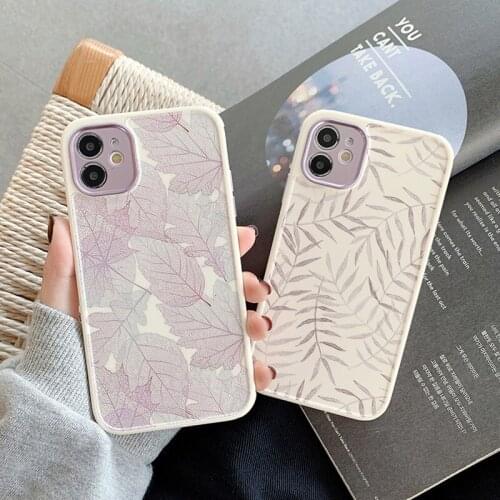 Moskado Vintage Leaves Flower Phone Case For iPhone 12 Pro Max 11 Pro Max X XR XS 7 8 Plus SE 2020 Soft TPU Silicone Back Cover