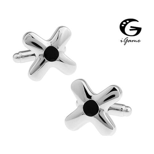IGame Cross Cuff Links Silver Color Quality Copper Material Fashion Design For Shirt Free Shipping