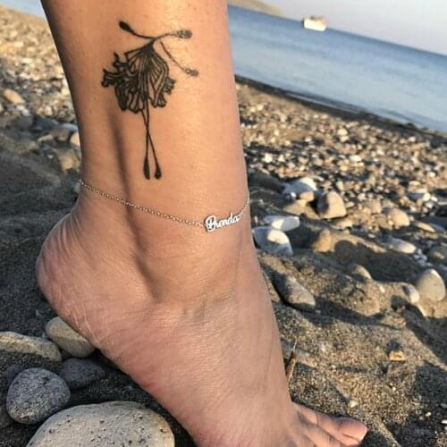 Personality Tobilleras Gold colour custom name anklet Ankle anklets for women stainless steel ankle bracelet Barefoot Sandals B